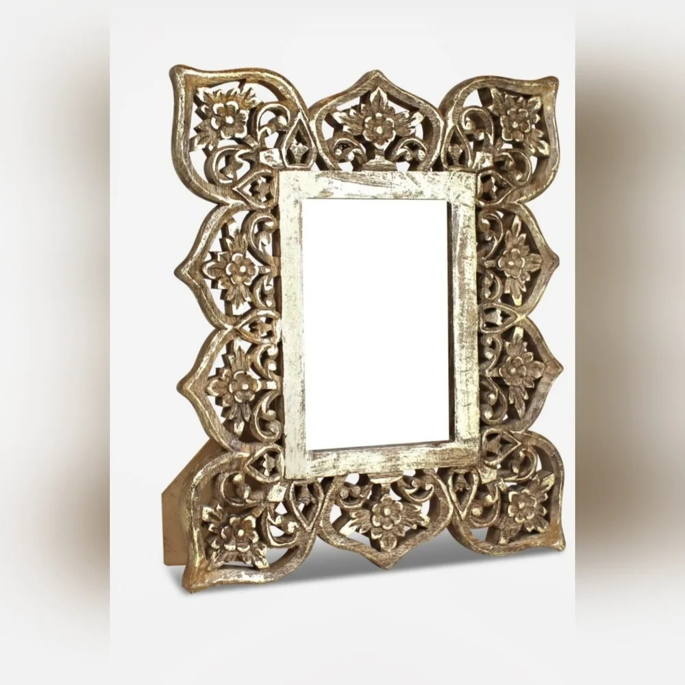 Mela  Gold Ornate Floral  Wooden  Picture Frame